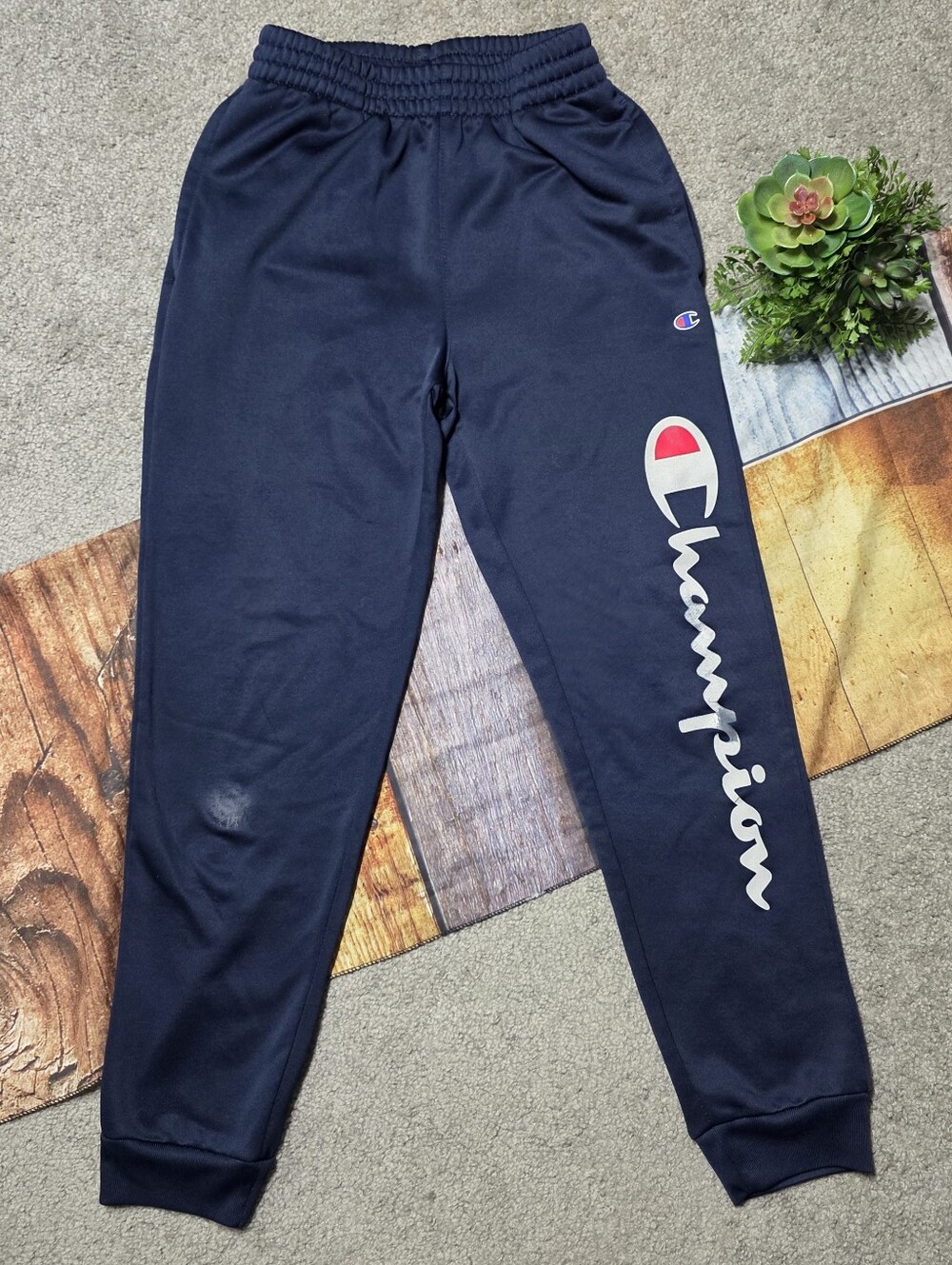 Champion Navy Blue Logo Sweatpants Boys 10 - 12